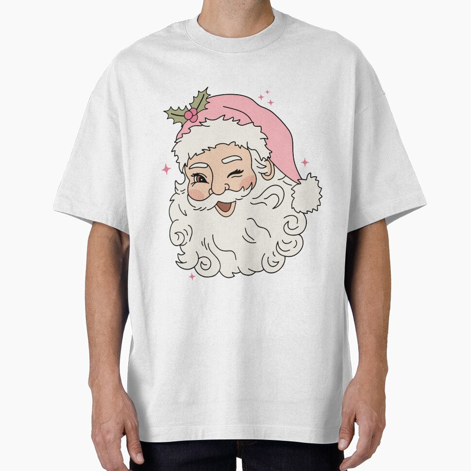Winking Retro Vintage Pink Santa Claus by OffBeatHolidays