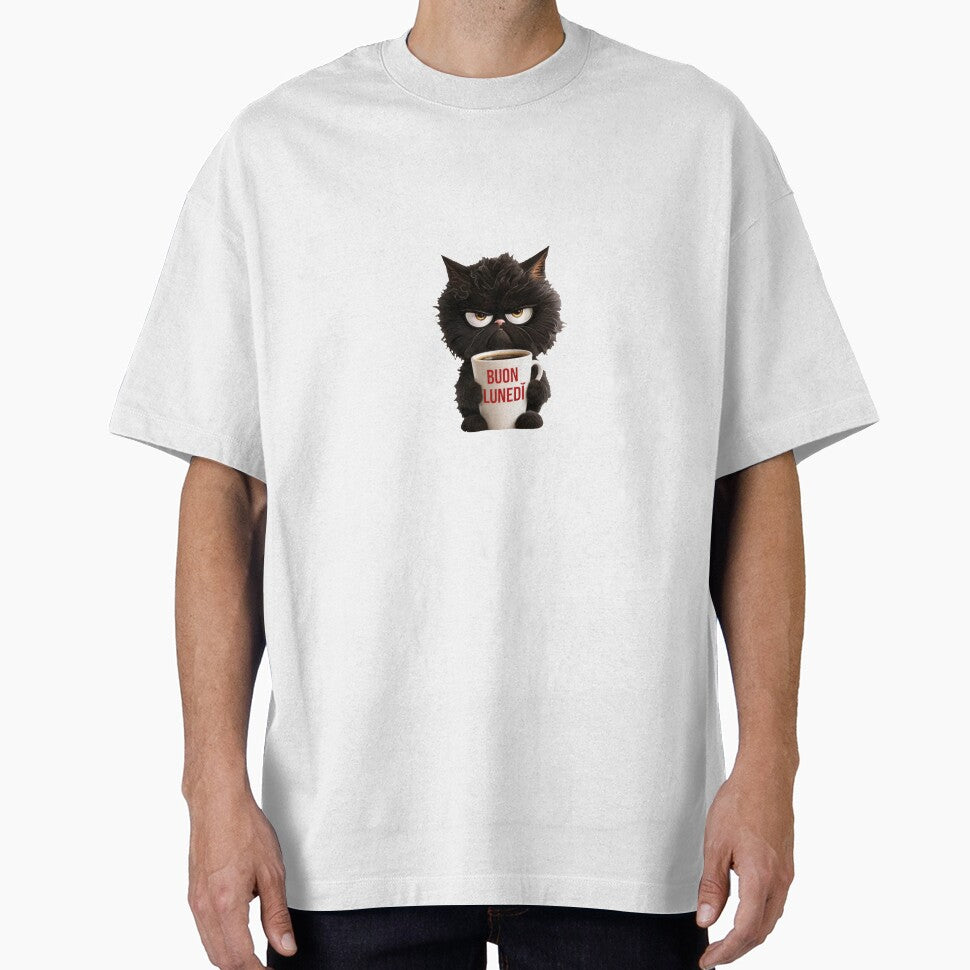 Gatto Nero Buon Lunedì - Grumpy Coffee Cat by RakyLaky