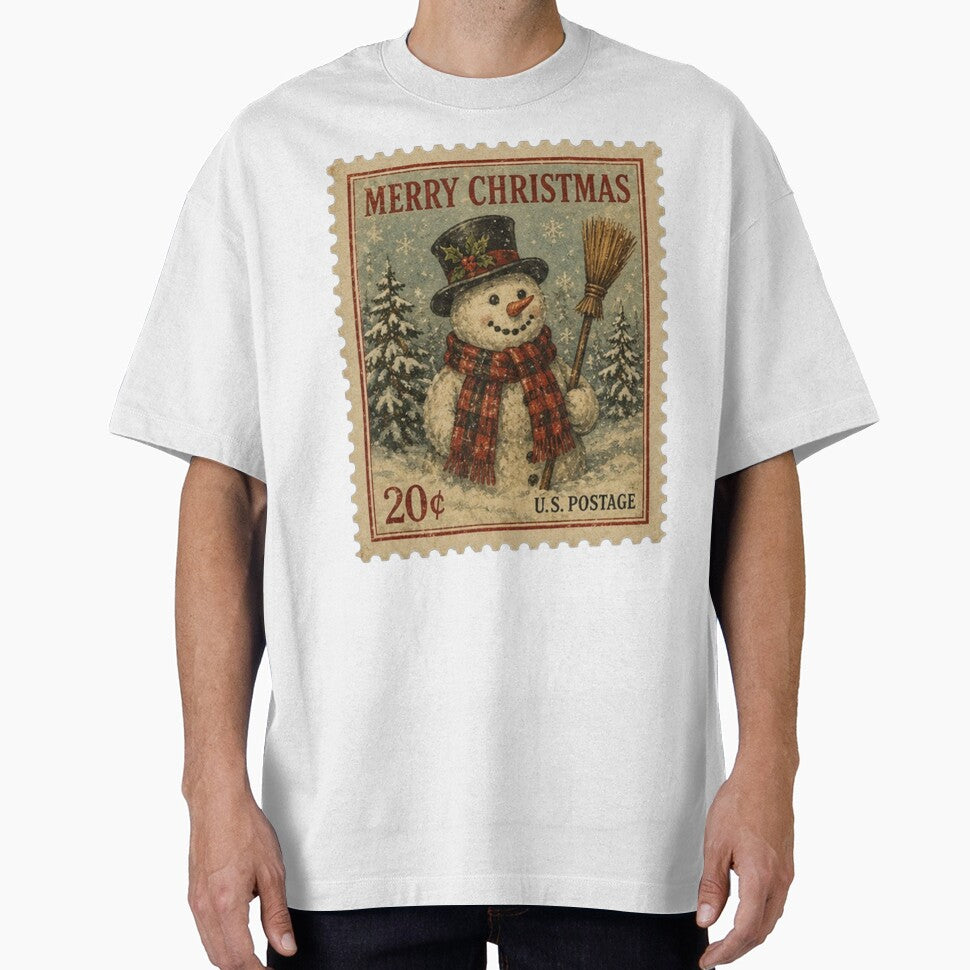 Vintage Snowman Christmas Postage Stamp by Kenny8716