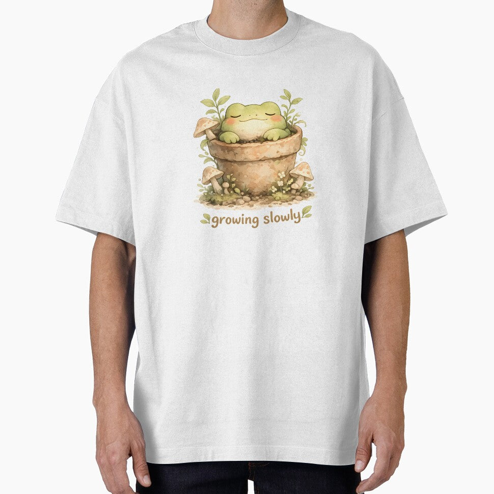 Cute Frog Plant Pot Shirt — Cozy Cottagecore Frog Botanical Aesthetic Art by Moss & Mellow