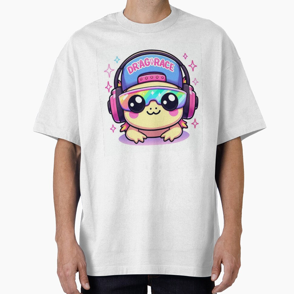 Cute Kawaii Axolotl Astronaut Watching Drag Race by Mitaudesign