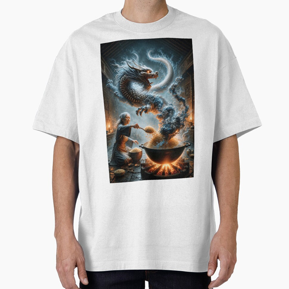 Ancient Dragon Spirit and Master Chef – Mystical Fantasy Asian Dragon Art by DrakariArt