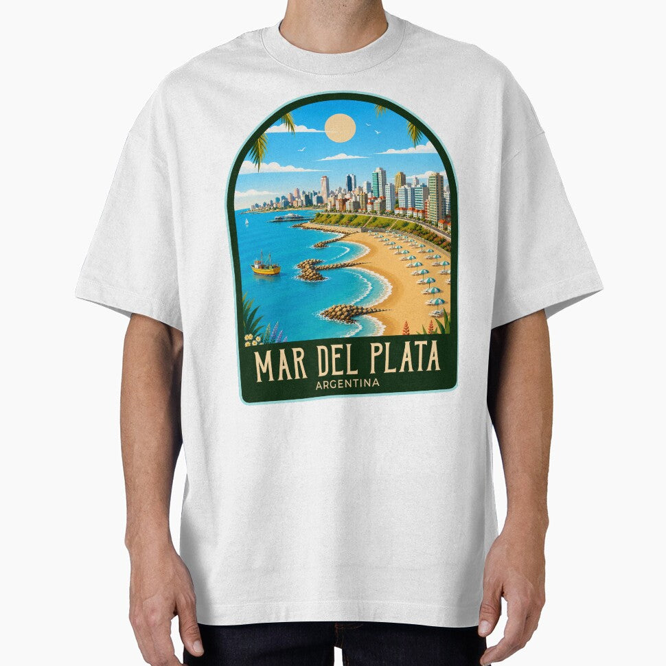 Mar del Plata Vintage Travel Illustration by HomeLivingCo