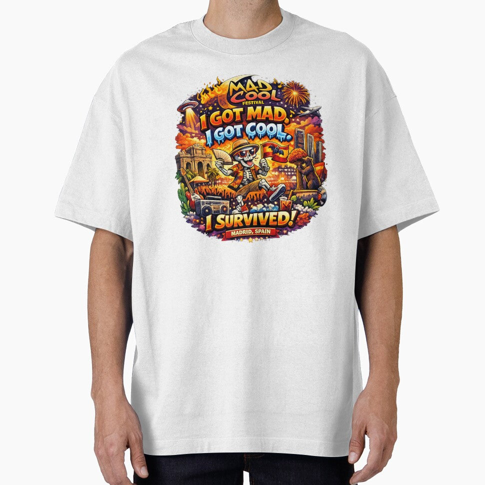 Mad Cool Festival Madrid Spain – I Got Mad, I Got Cool, I Survived! | Funny Music Festival T-Shirt Design | Concert Graphic PNG | Print-on-Demand Bundle by Sushikidsntod