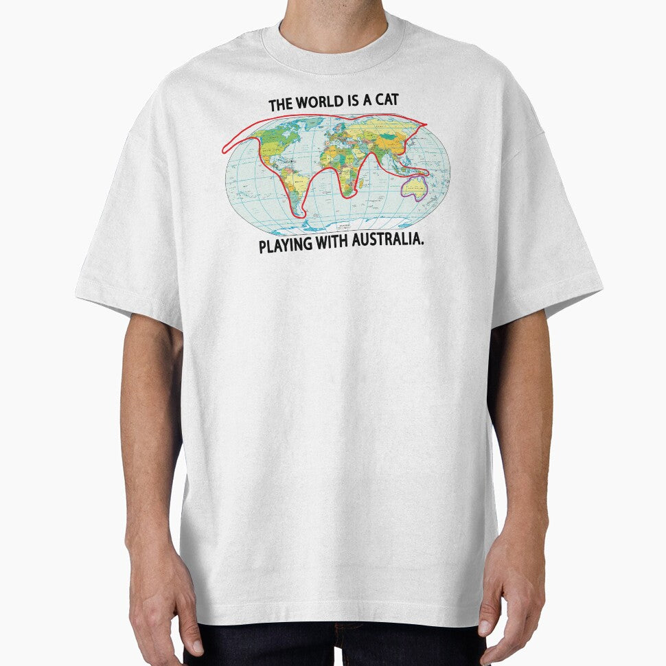 The World Is A Cat Playing With Australia by InspireSticker