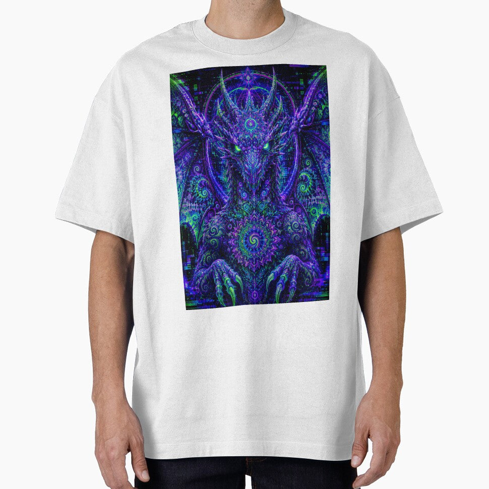 Psychedelic Fractal Mandala Dragon Glitch Art by hyperbeast store