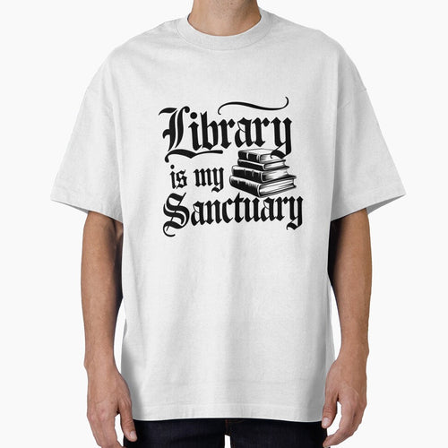 "Library is my Sanctuary" Gothic Book Lover Design by pixelpopplanet