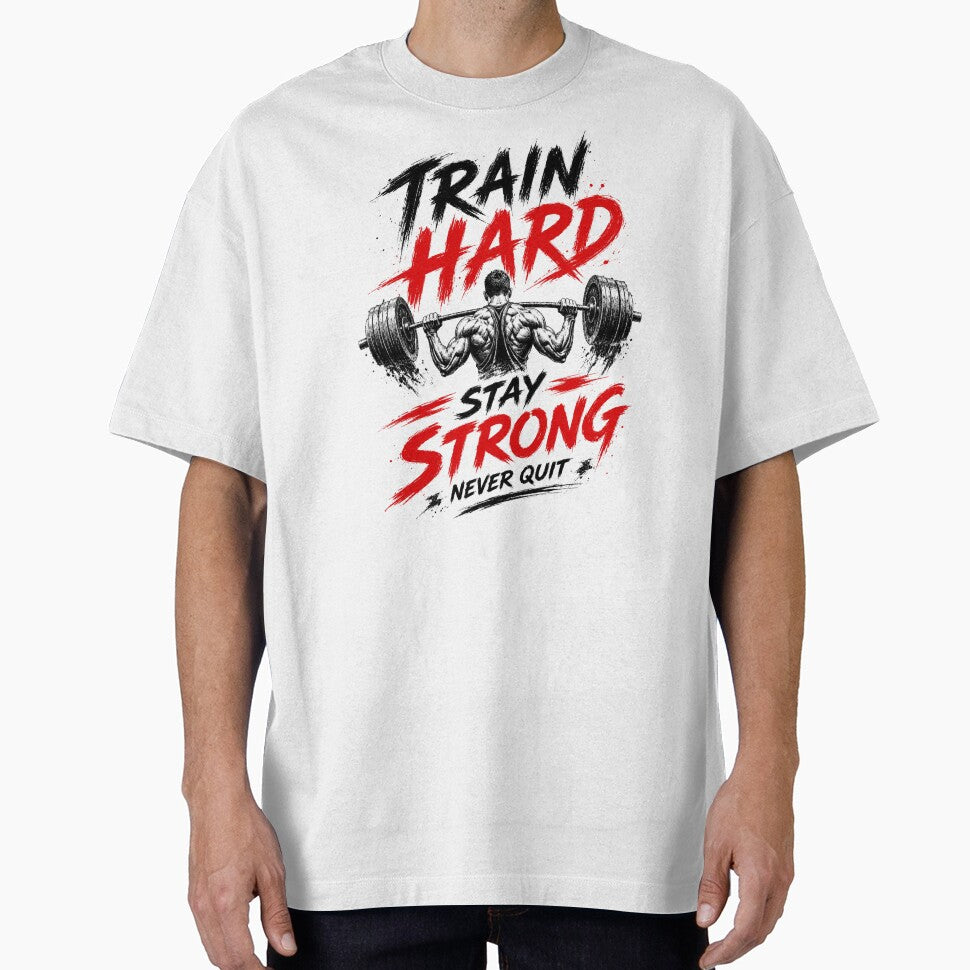 Train Hard Stay Strong Never Quit - Gym Motivation Design by DomKo10