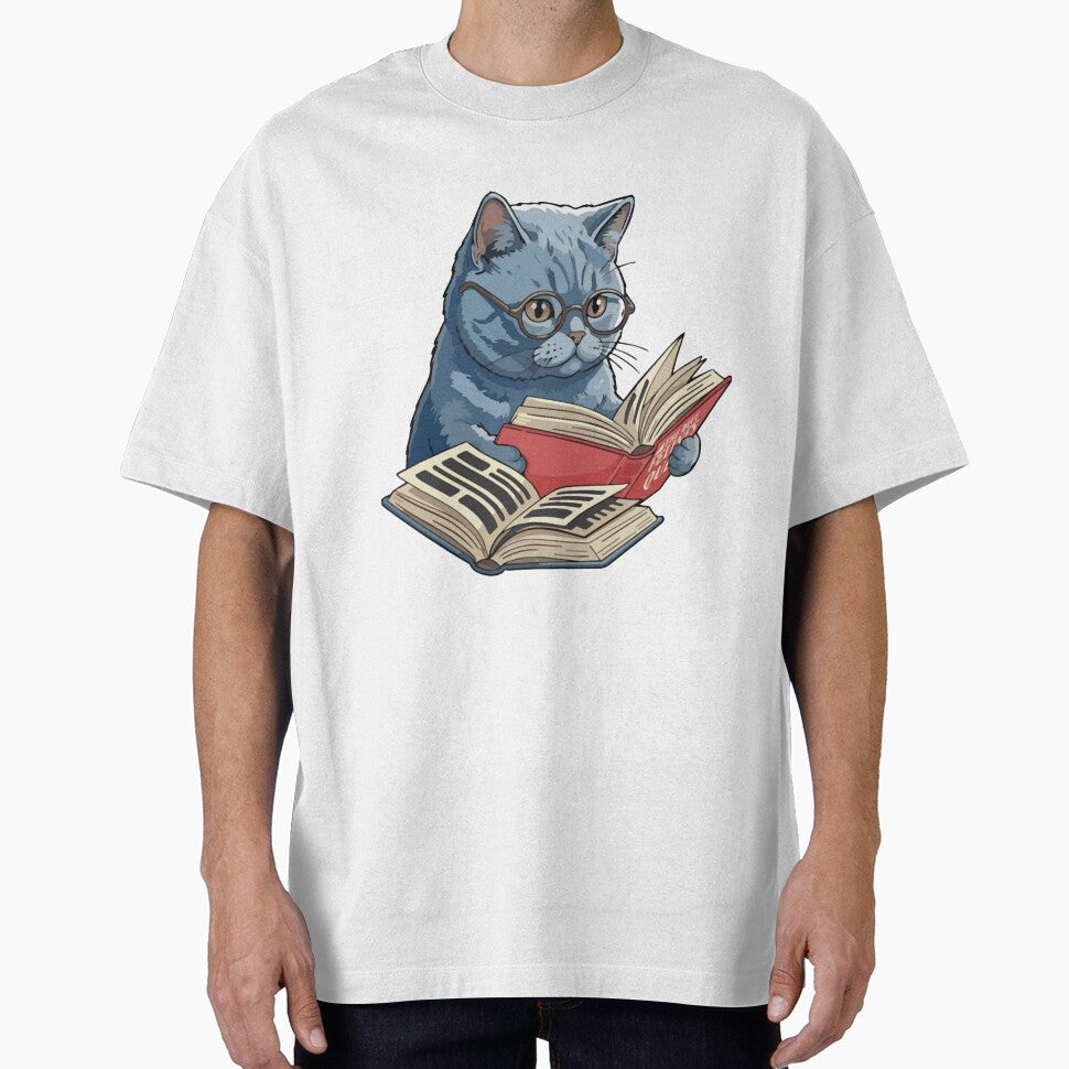 Book Lover British Shorthair Cat Art by BilkaCreations