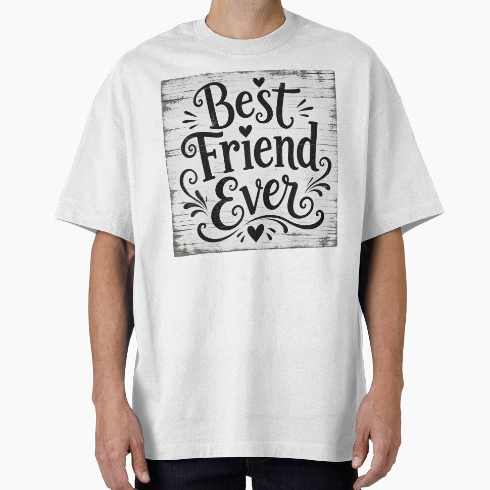 Best Friend Ever Black White Lettering by PamLeeDesign