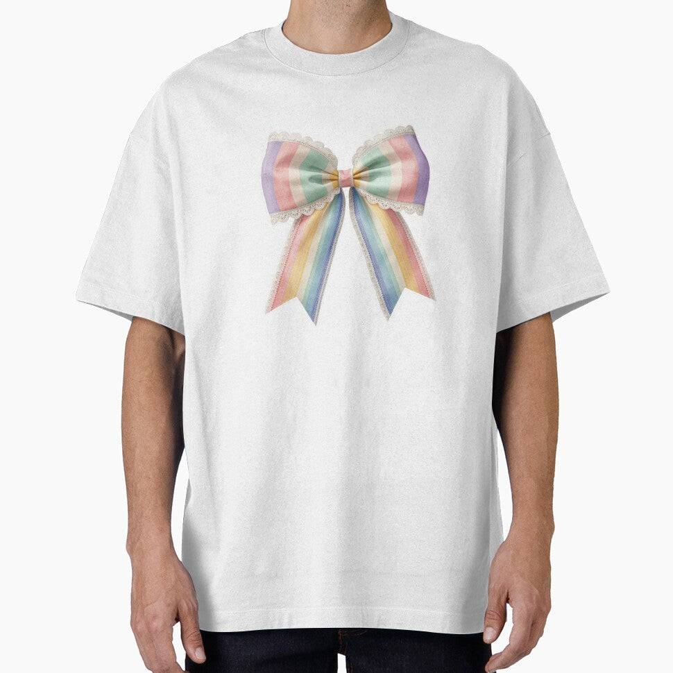 Pastel Rainbow Coquette Lace Pride Bow by xMErCUrY03x