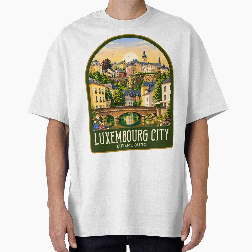 Luxembourg City Vintage Travel Illustration by HomeLivingCo