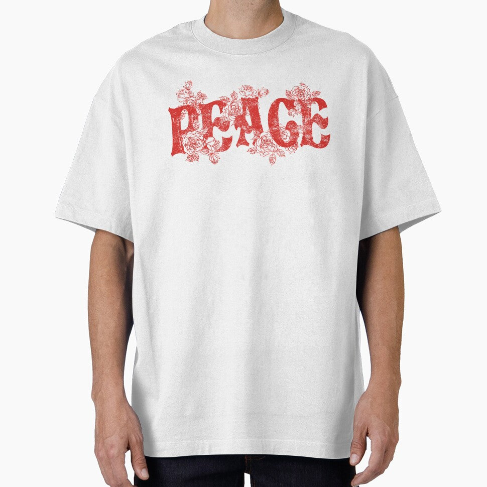 Retro Peace Floral Rose Typography by The secret storage room
