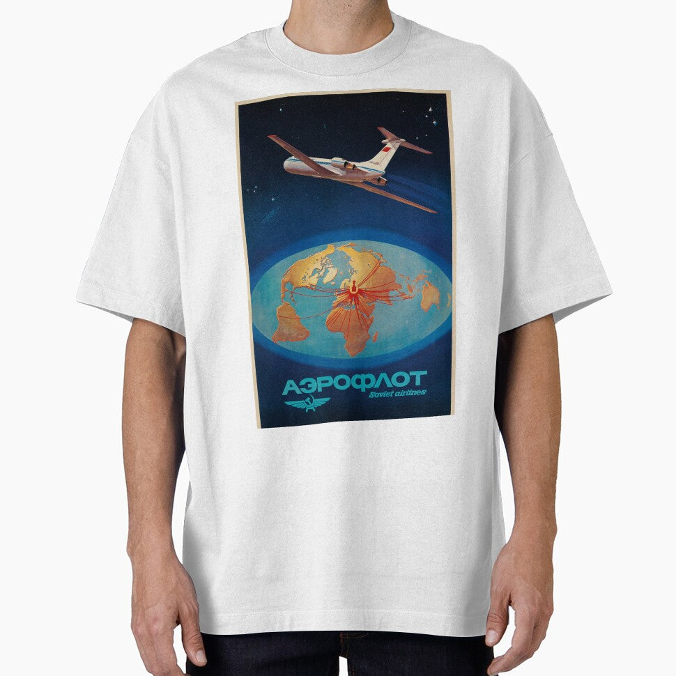 Aeroflot vintage travel poster by stickart-marek