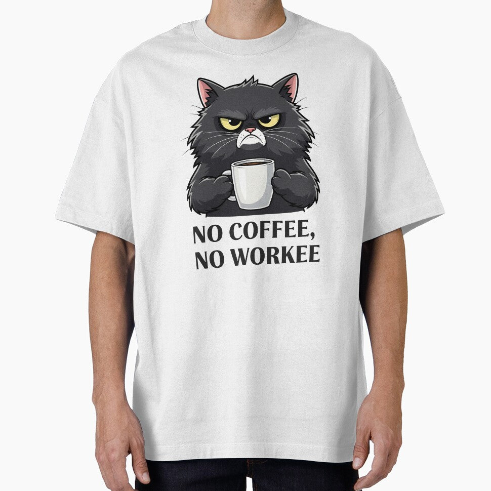 Funny Grumpy Cat Coffee Mug – No Coffee No Workee Meme Design by Red  Phone