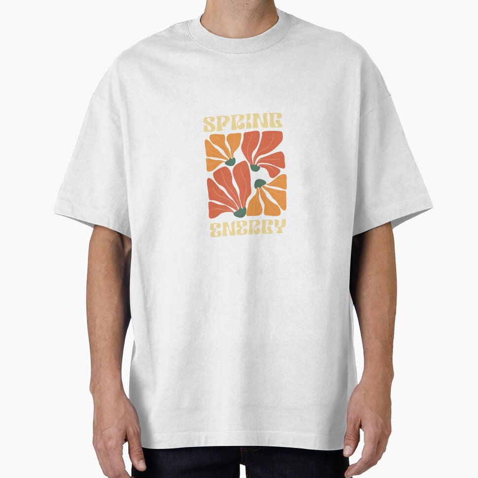 Orange and Green Retro Spring Energy T Shirt by SVSocialH
