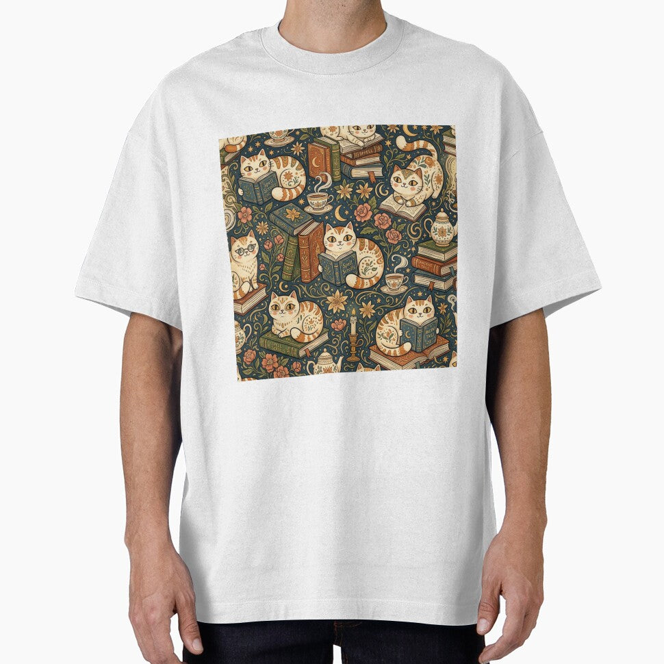 Cozy Cats Reading Books Pattern by Iampoji