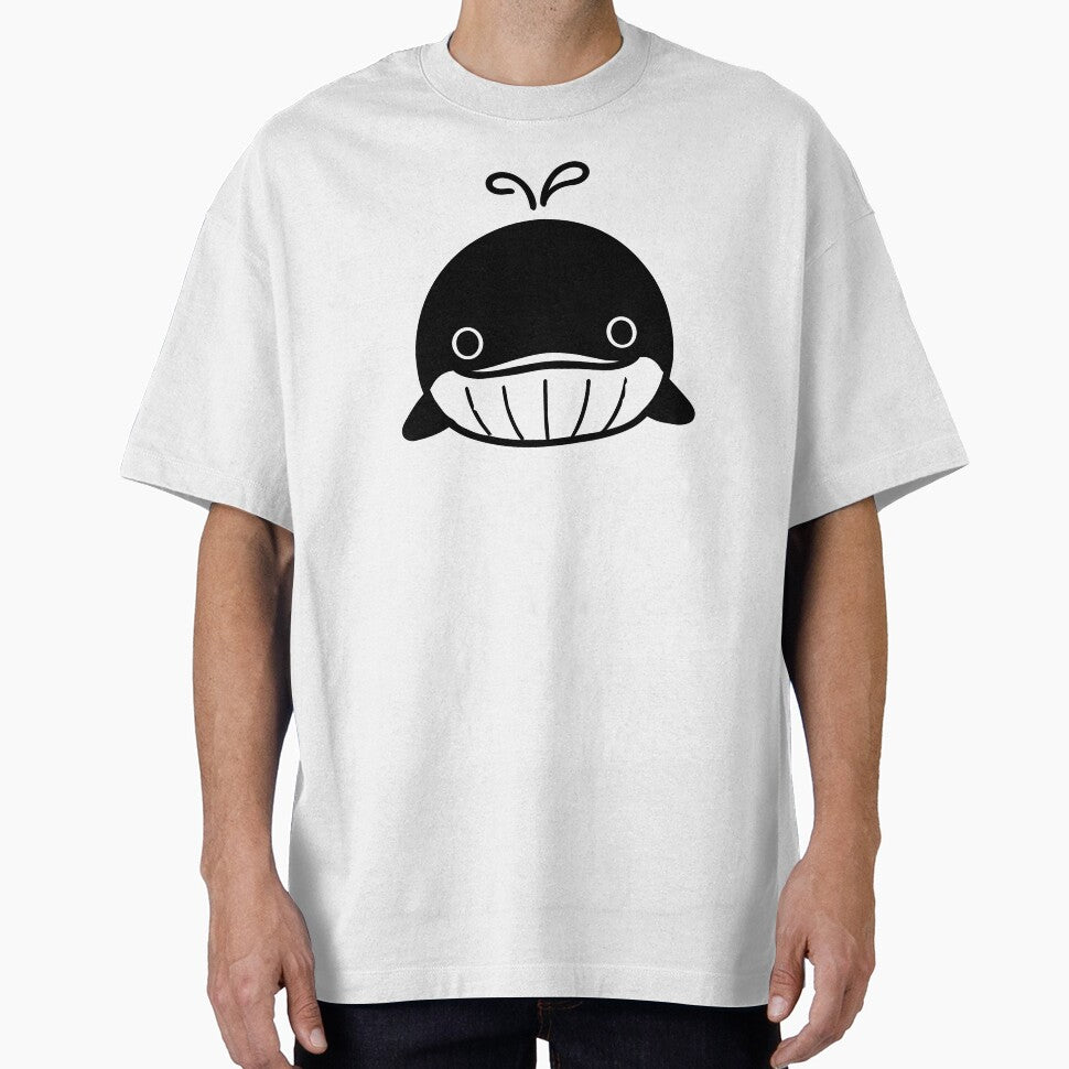 Kawaii Whale — Cute Black Smiling Whale Art Tee by medicalkinoko