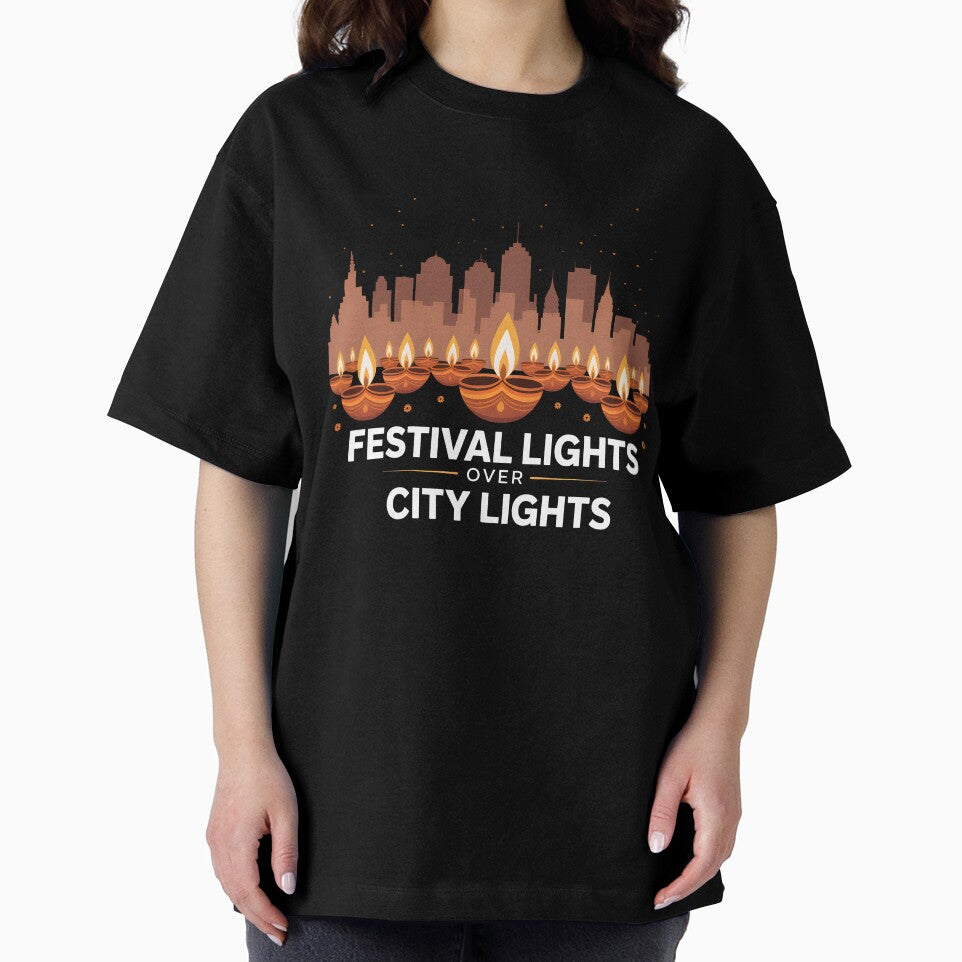 Festival Lights Over City Lights – Diwali Skyline Design by Jollys-ArtShop