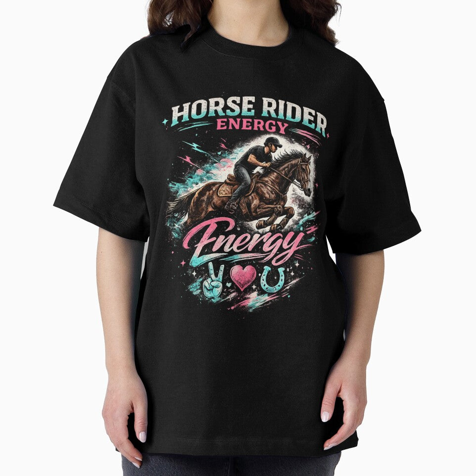 Horse Rider Energy Shirt Equestrian Horse Lover Gift Colorful Riding Graphic Tee by Wear Sculpt