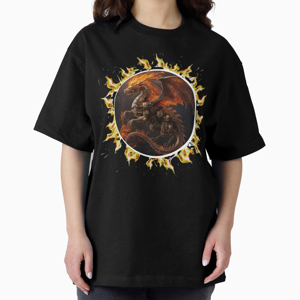 Fire dragon with mechanical  details by BandGTees