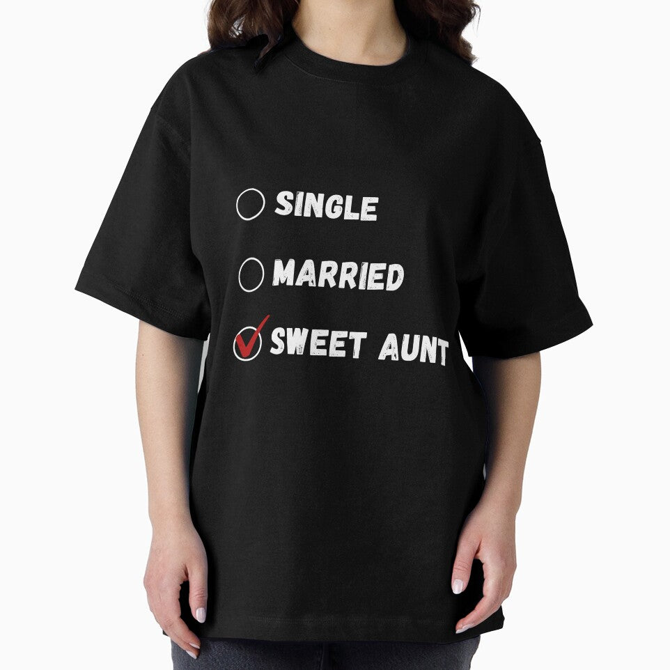 Single Married Sweet Aunt, Funny Aunt Shirt by Sleepy Cat Design