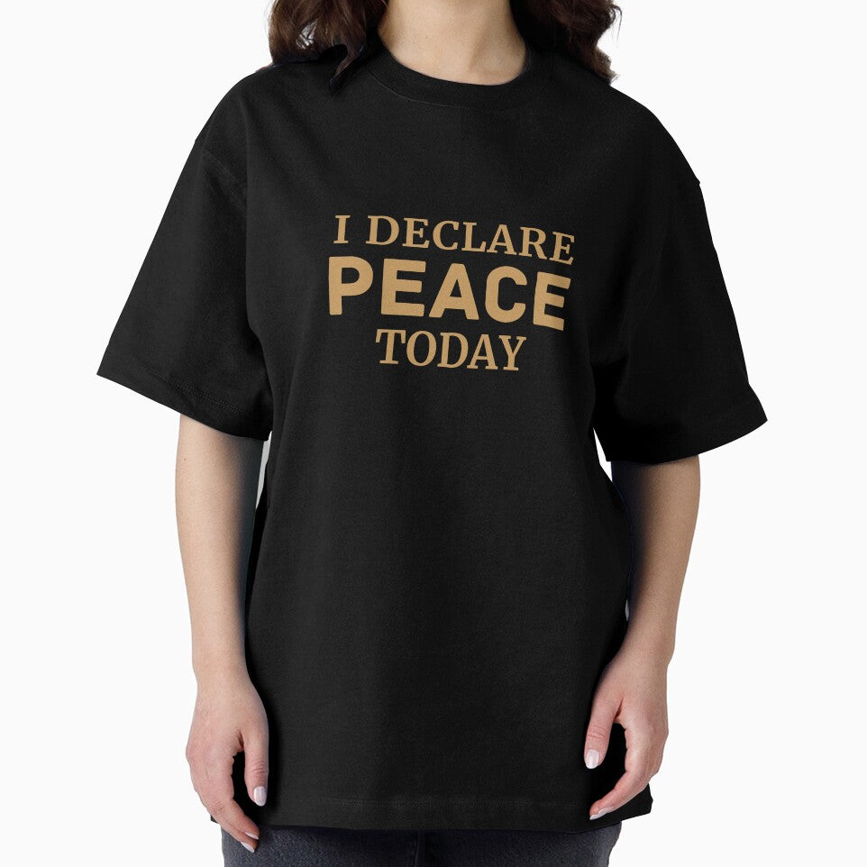 I Declare Peace Today - Christian Faith Declaration Typography Design by StillTrustingCo