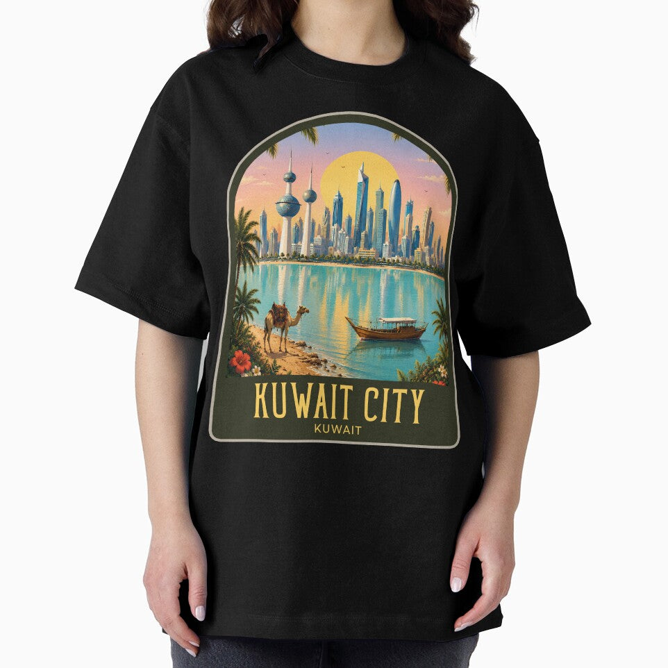 Kuwait City Vintage Travel Illustration by HomeLivingCo