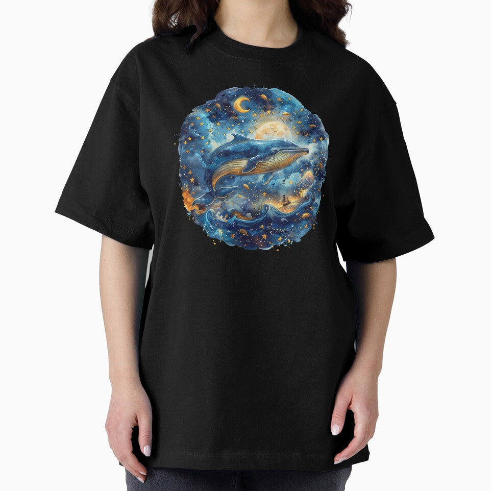 Nautical Ocean Whale Themed Design Moon and Stars by CarpanaBay
