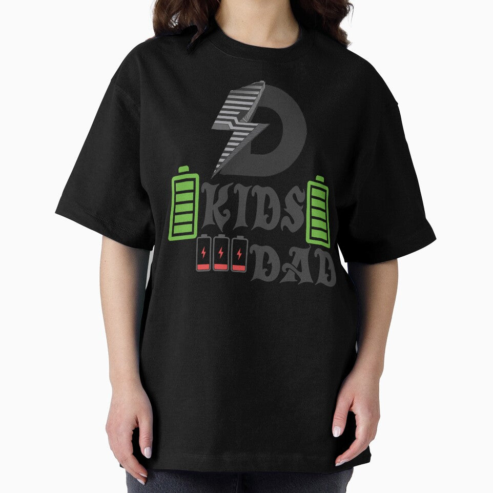Dad of Four Low Battery Funny Family Tee by andyandy20