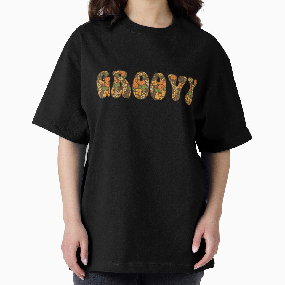 Groovy 70s orange and brown floral by LaBellCreative