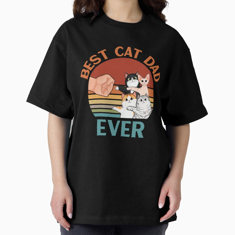Best Cat Dad Ever Fist Bump Daddy with Four Cats Cute | Cat Dad & Cat Mama Gifts by Yogi Republic Creatives