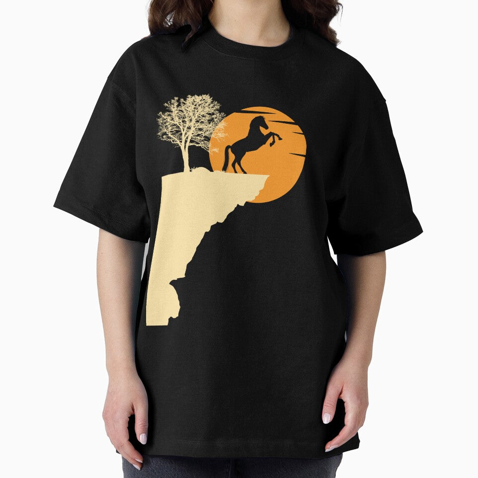 Horse Sunset Art Cute Horse Lovers Design With Sunset For Equestrian Riding by Thecitiesstore