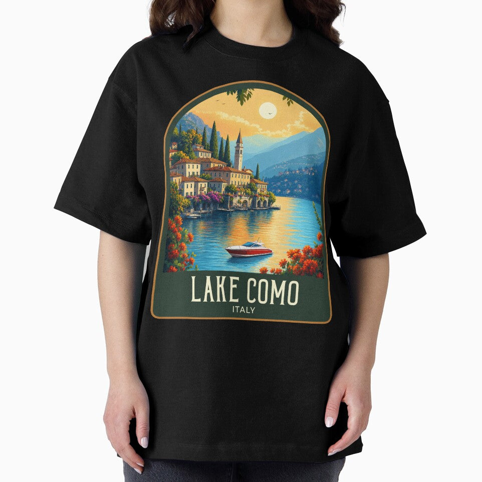 Lake Como Vintage Travel Illustration by HomeLivingCo