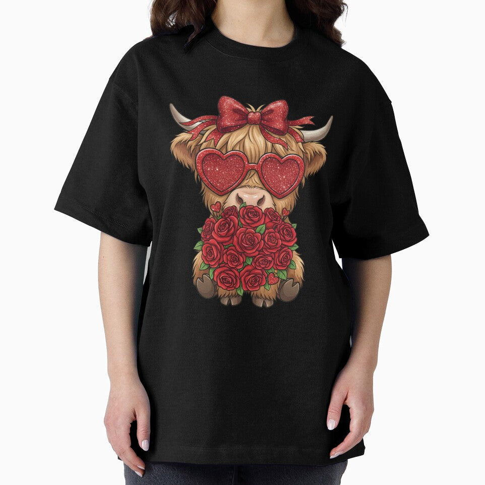 Valentine Highland Cow Heart Sunglasses Valentine by KroghDs