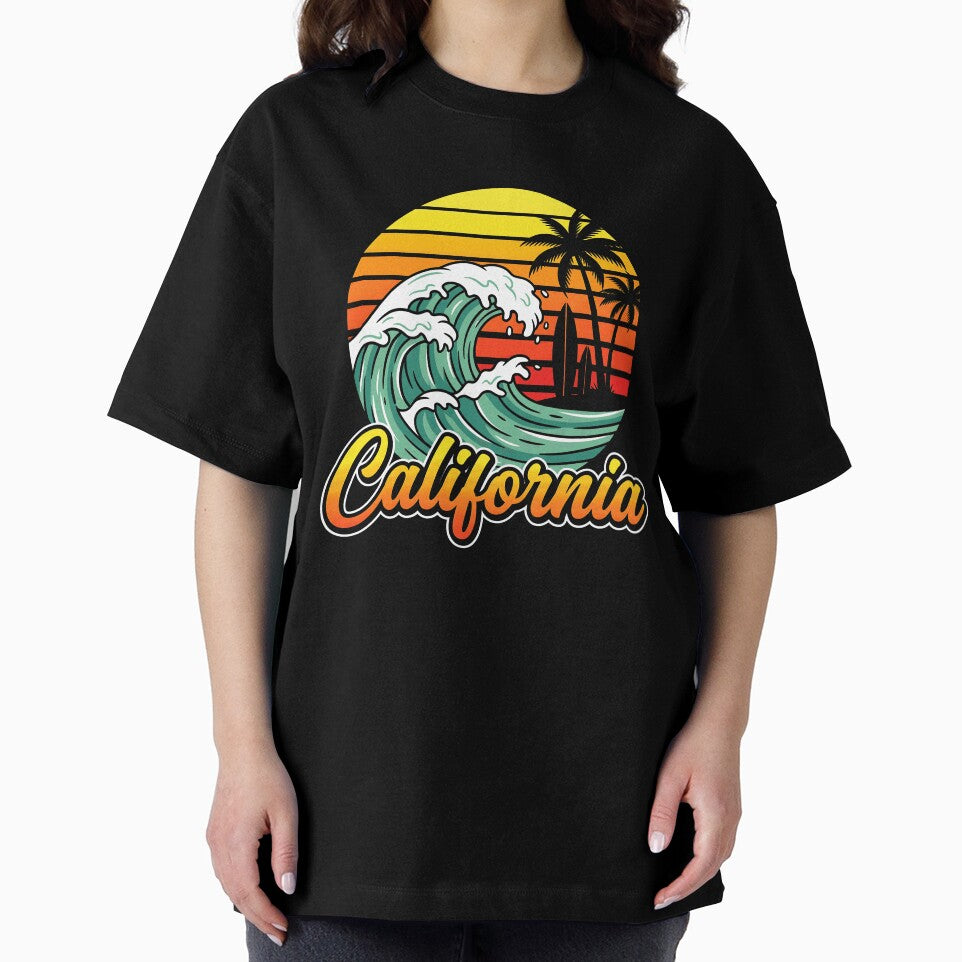 Retro California Tropical Beach Waves Sunset Summer Vacation by Littermin