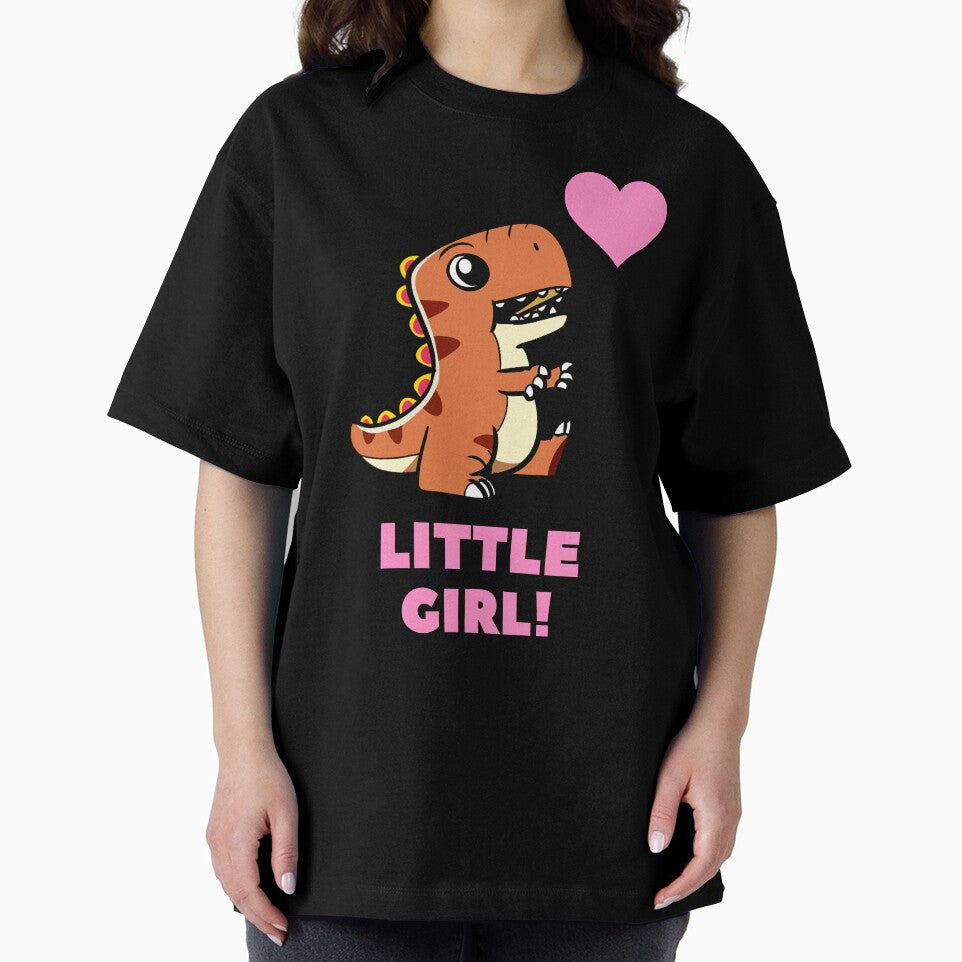 Little Girl Dinosaur Pink Heart by BoomBoomBaby