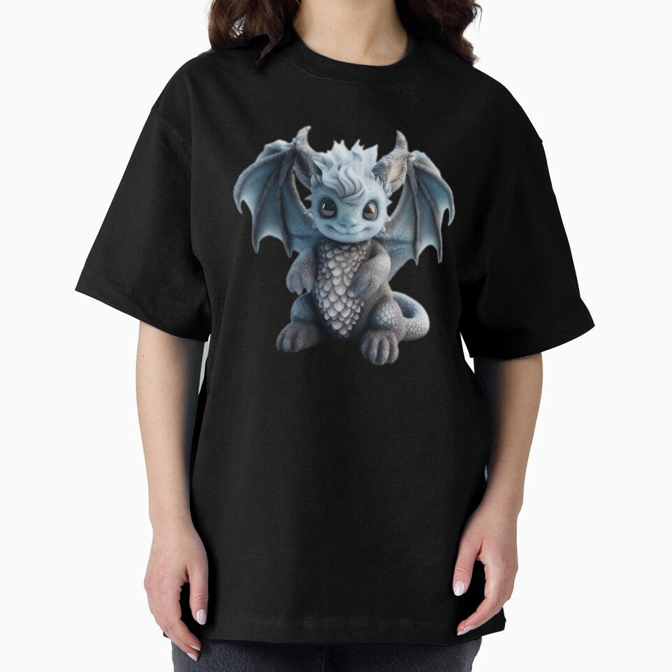 Realistic Artwork of a Cute Blue Baby Dragon with Fluffy Hair by CuteopiaGallery