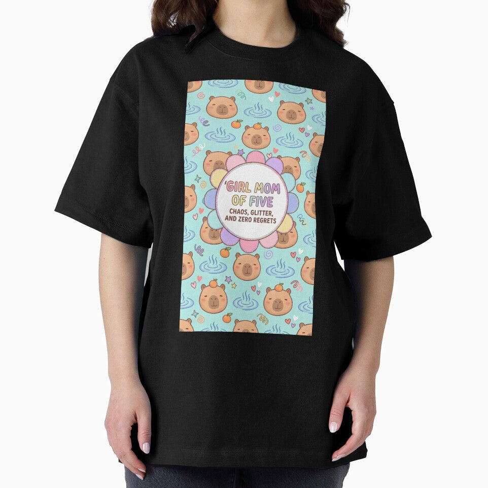 Girl Mom of 5 Cute Capybara Pattern by Itsheartshop