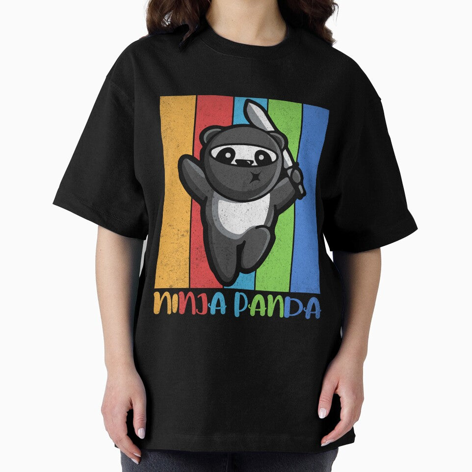 Cute Ninja Panda Design — Funny Cartoon Martial Arts Panda Illustration for Stickers, T-Shirts, Gifts by Krasnovaovaova
