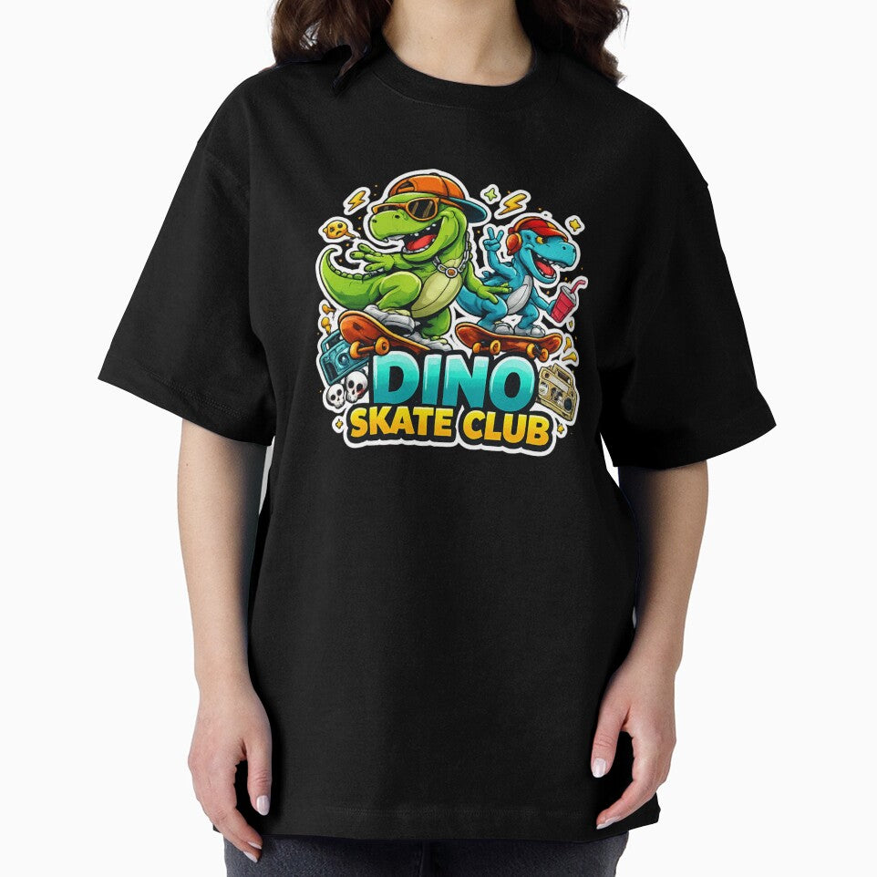 Dino Skate Club – Cool Skateboarding Dinosaur Cartoon Design by jerskie_12tribes