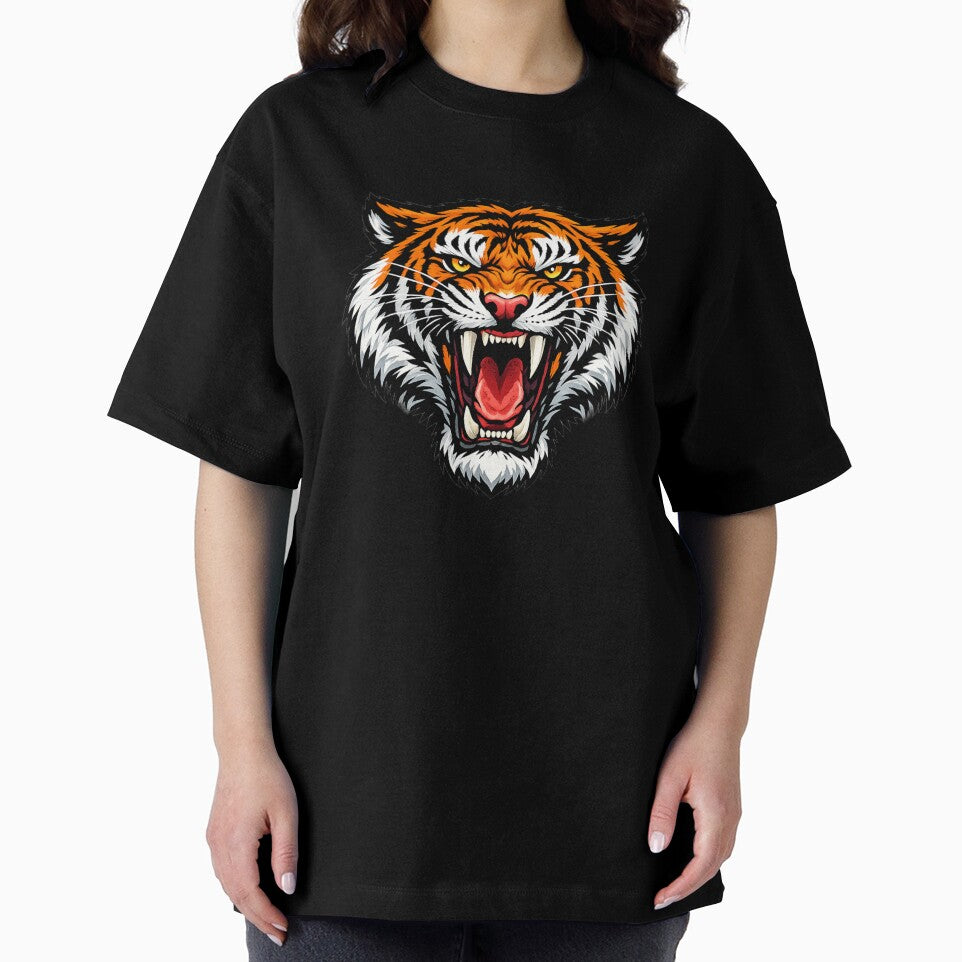 Roaring Tiger Sticker – Fierce Wild Tiger Head Vinyl Decal Animal Art by Kanvasly