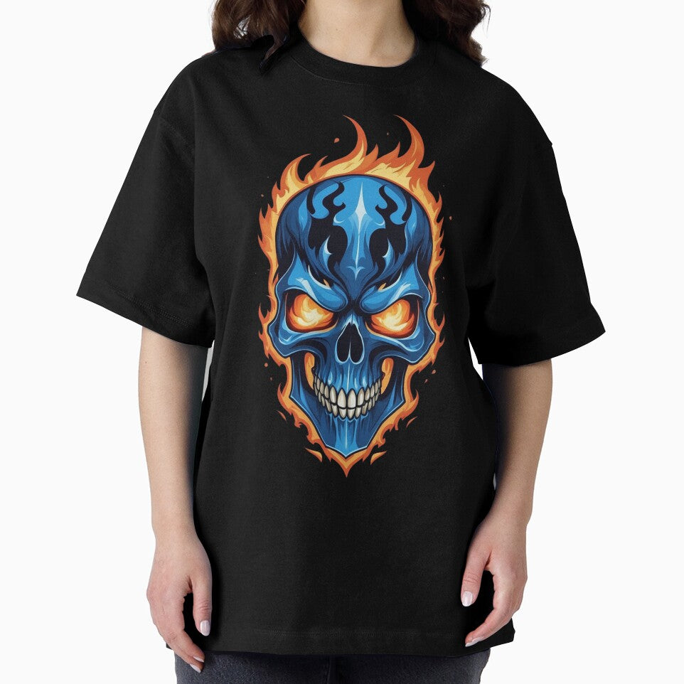 Blue Skull with Flames by OurGirlGertie