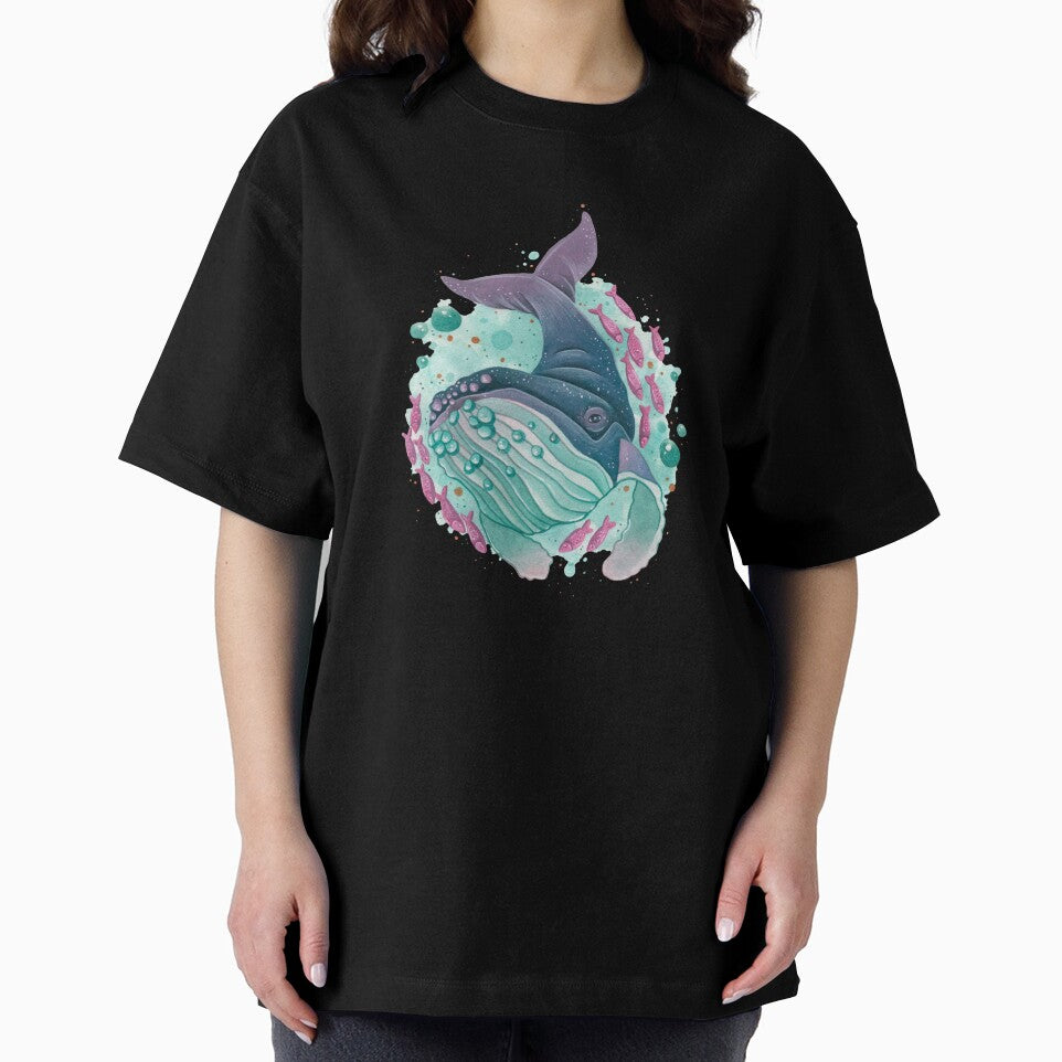 Whale swimming with fish by adeillustrator