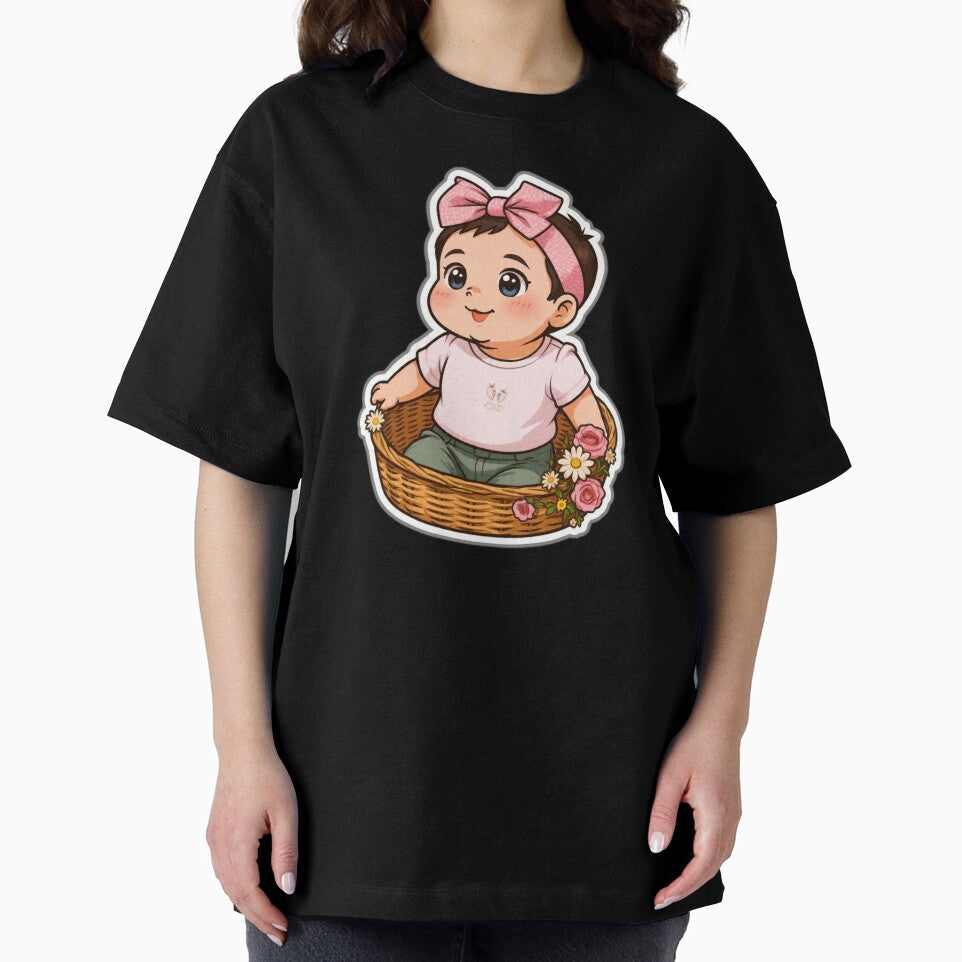 Cute Baby Girl Floral Basket Sticker by CozyBlobStudio