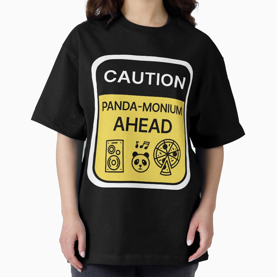 Panda - Monium pandemonium panda party - humorous panda caution sticker by dreamwish