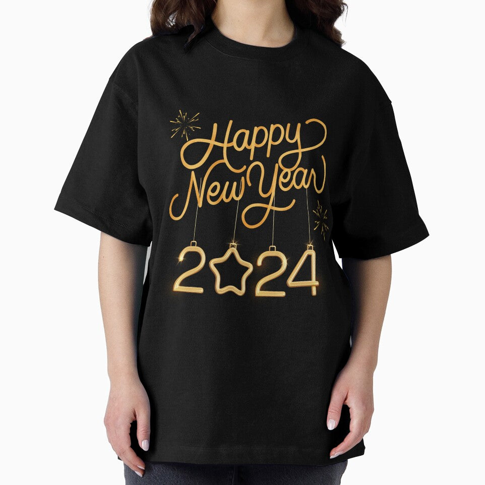 Cute Happy New Year 2024 Gold by woshgo