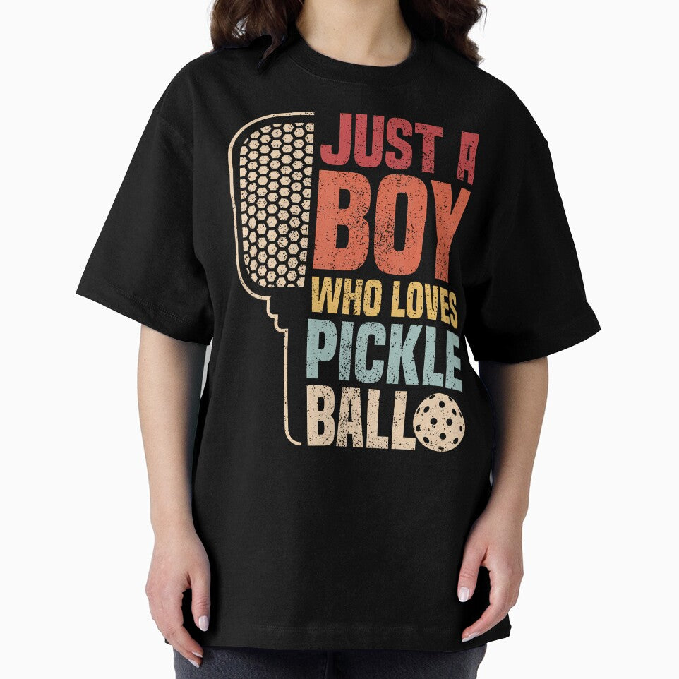 Vintage Just A Boy Who Loves Pickleball Boys Kids Pickleball by LavetaCatherine