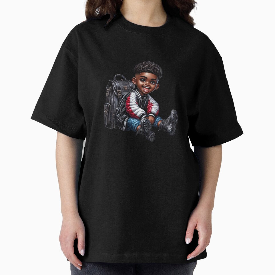 Chibi Black Boy with Backpack Drawing by Lulunza