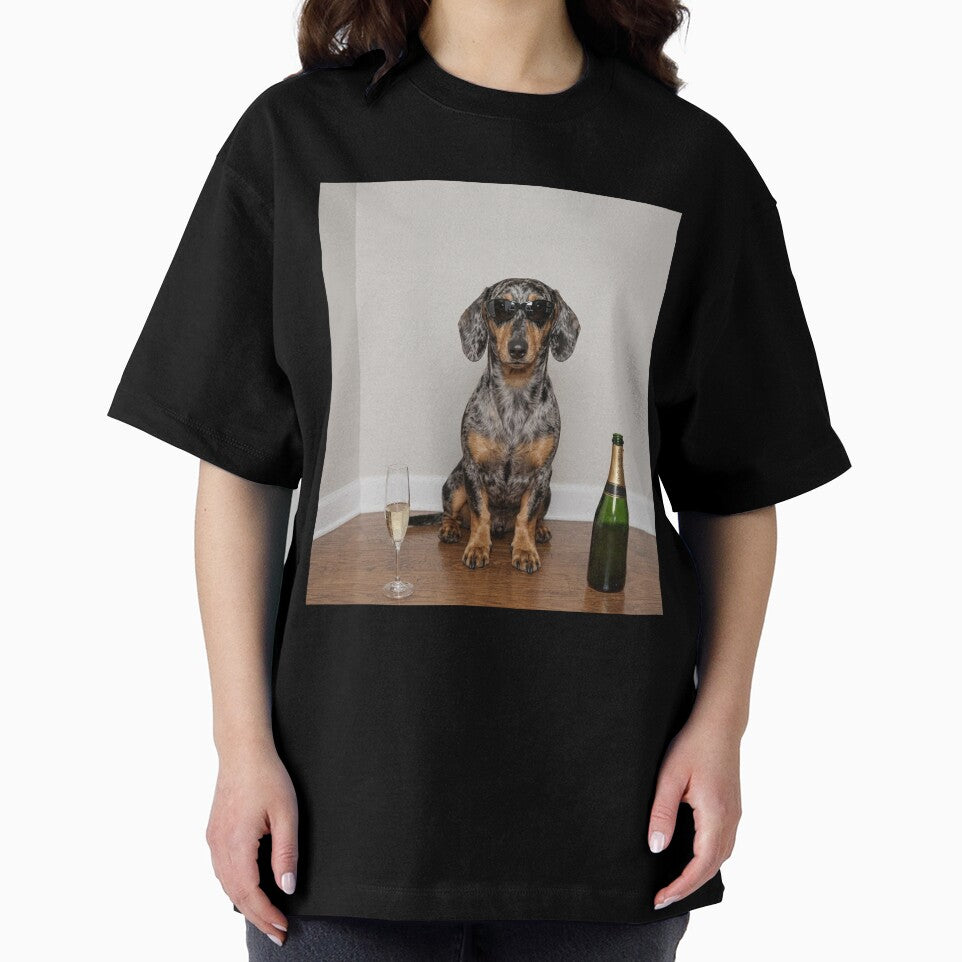 Funny Dachshund Dog Champagne Cool Wiener Dog Sunglasses by OMITTEROMINOUS